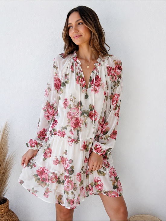 Show Me Your MuMu Dresses & Skirts - Show‎ me your MUMU floral print puff sleeve mini dress NWT Large